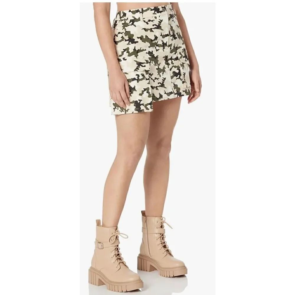 The Drop Women's Camouflage Print Cargo Mini Skirt